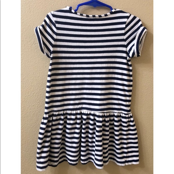 Girls' Gymboree navy blue and white striped dress - Picture 2 of 2